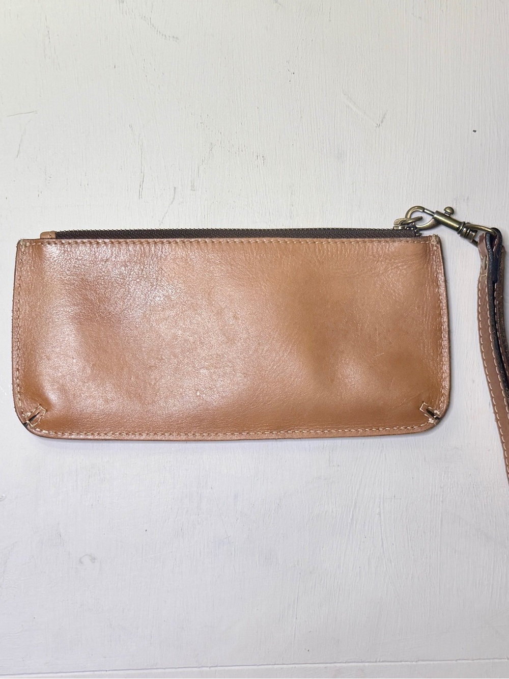 Patricia Nash Cognac Leather Wristlet with Removable Strap - Picture 2 of 3